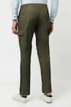 Shop_Lacquer Embassy_Green 100% Cotton Plain Montero Trouser  _Online_at_Aza_Fashions