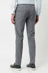 Shop_Lacquer Embassy_Grey 100% Cotton Textured Pattern Maison Trouser  _Online_at_Aza_Fashions