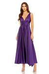 Mac Duggal_Purple Polyester Plunge Neck Maxi Dress _Online_at_Aza_Fashions
