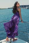 Shop_Mac Duggal_Purple Polyester Plunge Neck Maxi Dress _at_Aza_Fashions