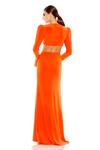 Shop_Mac Duggal_Orange Polyester Solid Round Cut-out Gown _at_Aza_Fashions