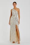 Buy Mac Duggal Silver Polyester Sequins One Shoulder Gown at Aza Fashions Buy_Mac Duggal_Silver Polyester Sequins One Shoulder Gown _at_Aza_Fashions