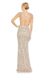 Shop Mac Duggal Beige Polyester Sequins, Cut Work Round Neck And Multi Color Embellished Gown at Aza Fashions Shop_Mac Duggal_Beige Polyester Sequins, Cut Work Round Neck And Multi Color Embellished Gown _at_Aza_Fashions