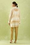 Shop_Shraddha Rambhia_Ivory Fine Chanderi Woven Stripe Collar Tunic_at_Aza_Fashions