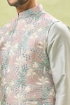 Shop_Rng Safawala_Green Silk Sequins, Embroidery Tropical Bundi And Kurta Set _Online_at_Aza_Fashions