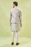 Shop_Rng Safawala_Green Silk Sequins, Embroidery Tropical Bundi And Kurta Set _at_Aza_Fashions