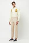 Buy_Lacquer Embassy_Beige Linen Plain Clover Trouser  _at_Aza_Fashions