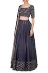 Priyanka Jain_Blue Embroidered Lehenga Set _Online_at_Aza_Fashions