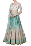 Priyanka Jain_Blue Round Embroidered Bridal Lehenga Set _Online_at_Aza_Fashions