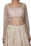 Buy_Priyanka Jain_White Chanderi Scoop Neck Lehenga Set _Online_at_Aza_Fashions