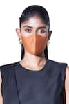 Shop_Ampm_Brown Chanderi Unisex Face Mask Single Pc_at_Aza_Fashions