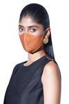 Ampm_Brown Chanderi Unisex Face Mask Single Pc_Online_at_Aza_Fashions