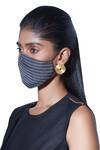 Buy_Ampm_Grey Printed Chanderi Unisex Face Mask Single Pc_Online_at_Aza_Fashions