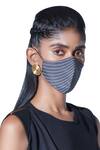Buy_Ampm_Grey Printed Chanderi Unisex Face Mask Single Pc_at_Aza_Fashions
