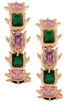 Shop_Outhouse_Green Crystals Cluster Mini Hoops_at_Aza_Fashions