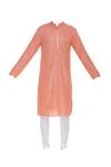 Buy_Chatenya Mittal_Pink Georgette, Cotton Beads Sequin Embroidered Kurta Set For Kids_Online_at_Aza_Fashions