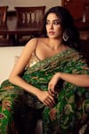 Buy_Mahima Mahajan_Green Organza Subha Floral Print Saree With Blouse_at_Aza_Fashions