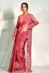 Buy_Torani_Pink Silk Organza Saree_at_Aza_Fashions