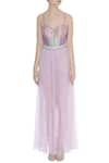 Buy_Avnni Kapur_Purple Banarasi Embroidery Embellished Jumpsuit With Gathered Skirt  _Online_at_Aza_Fashions