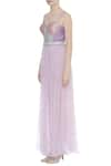 Avnni Kapur_Purple Banarasi Embroidery Embellished Jumpsuit With Gathered Skirt  _Online_at_Aza_Fashions