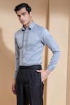 Buy Abkasa Grey Cotton Slim-fit Shirt at Aza Fashions Buy_Abkasa_Grey Cotton Slim-fit Shirt _at_Aza_Fashions