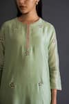 Shop_Shikha Mehta_Green Chanderi Round Kurta Set _Online_at_Aza_Fashions