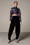 Buy_Siddartha Tytler_Black Velvet Dhoti Pant  _at_Aza_Fashions