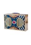Buy_Puneet Gupta_Blue Diamante Jewel Print Clutch_at_Aza_Fashions