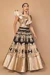 Buy_Siddartha Tytler_Black Dupion Embroidered Lehenga Set _at_Aza_Fashions