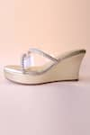 Shop_Tic Tac Toe Footwear_Silver Diamonds Embellishment Cross Strap Wedges _Online_at_Aza_Fashions