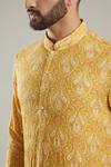 Buy_Kasbah_Yellow Georgette Embroidered Full Sleeve Kurta_Online_at_Aza_Fashions