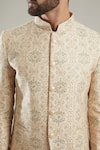 Buy_Kasbah_Pink Chanderi Embroidered Floral Button Down Jacket Bandhgala_Online_at_Aza_Fashions