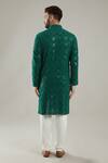Shop_Kasbah_Green Georgette, Cotton Embroidery Floral And Sequin Kurta Set _at_Aza_Fashions