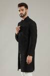 Kasbah_Black Silk Full Sleeve Bandhgala_Online_at_Aza_Fashions