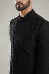 Buy_Kasbah_Black Silk Full Sleeve Bandhgala_Online_at_Aza_Fashions