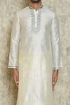 Shop_Arihant Rai Sinha_Cream Art Silk Dupion Embroidered Thread Kurta Set _Online_at_Aza_Fashions