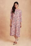 Buy_Sanjhana_Pink Chiffon Printed Kurta Set_Online_at_Aza_Fashions