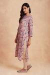 Sanjhana_Pink Chiffon Printed Kurta Set_Online_at_Aza_Fashions