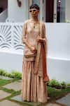 Buy RI.Ritu Kumar Beige Dupatta Polyester Net, Gharara Satin, Kurta Embroidered Set at Aza Fashions Buy_RI.Ritu Kumar_Beige Dupatta Polyester Net, Gharara Satin, Kurta Embroidered Set _at_Aza_Fashions