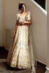 Buy_RI.Ritu Kumar_White Blouse Organza And Polyester Net, Lehenga Embroidered & Set _at_Aza_Fashions