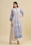 Buy_Zeel Doshi_Blue Crepe Silk Round Printed Tunic  _at_Aza_Fashions