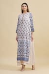 Buy_Zeel Doshi_Blue Crepe Silk Round Printed Tunic  _Online_at_Aza_Fashions