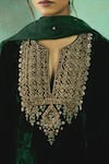 Buy_Sureena Chowdhri_Green Shab Silk Velvet Kurta Salwar Set_Online_at_Aza_Fashions