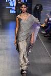 Buy_Rimzim Dadu_Silver Metallic Saree With Blouse_at_Aza_Fashions