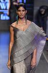 Shop_Rimzim Dadu_Silver Metallic Saree With Blouse_at_Aza_Fashions