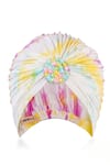 Hair Drama Co_White Tie Dye Hand Turban _at_Aza_Fashions