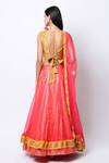 Shop_Nikasha_Coral Round Embroidered Lehenga Set _at_Aza_Fashions