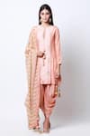 Buy_Nikasha_Pink Round Printed Kurta Dhoti Pant Set _at_Aza_Fashions