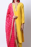 Nikasha_Yellow Silk Split Embroidered Kurta Sharara Set _Online_at_Aza_Fashions