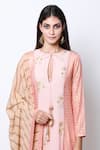 Nikasha_Pink Round Printed Kurta Dhoti Pant Set _Online_at_Aza_Fashions